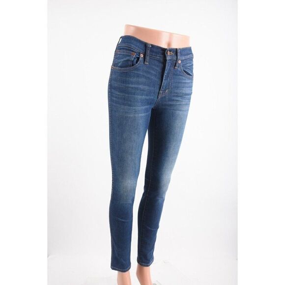 Madewell Womens 9" High Riser Skinny Skinny Jeans waist Sz 24 Blue Denim - Picture 2 of 9
